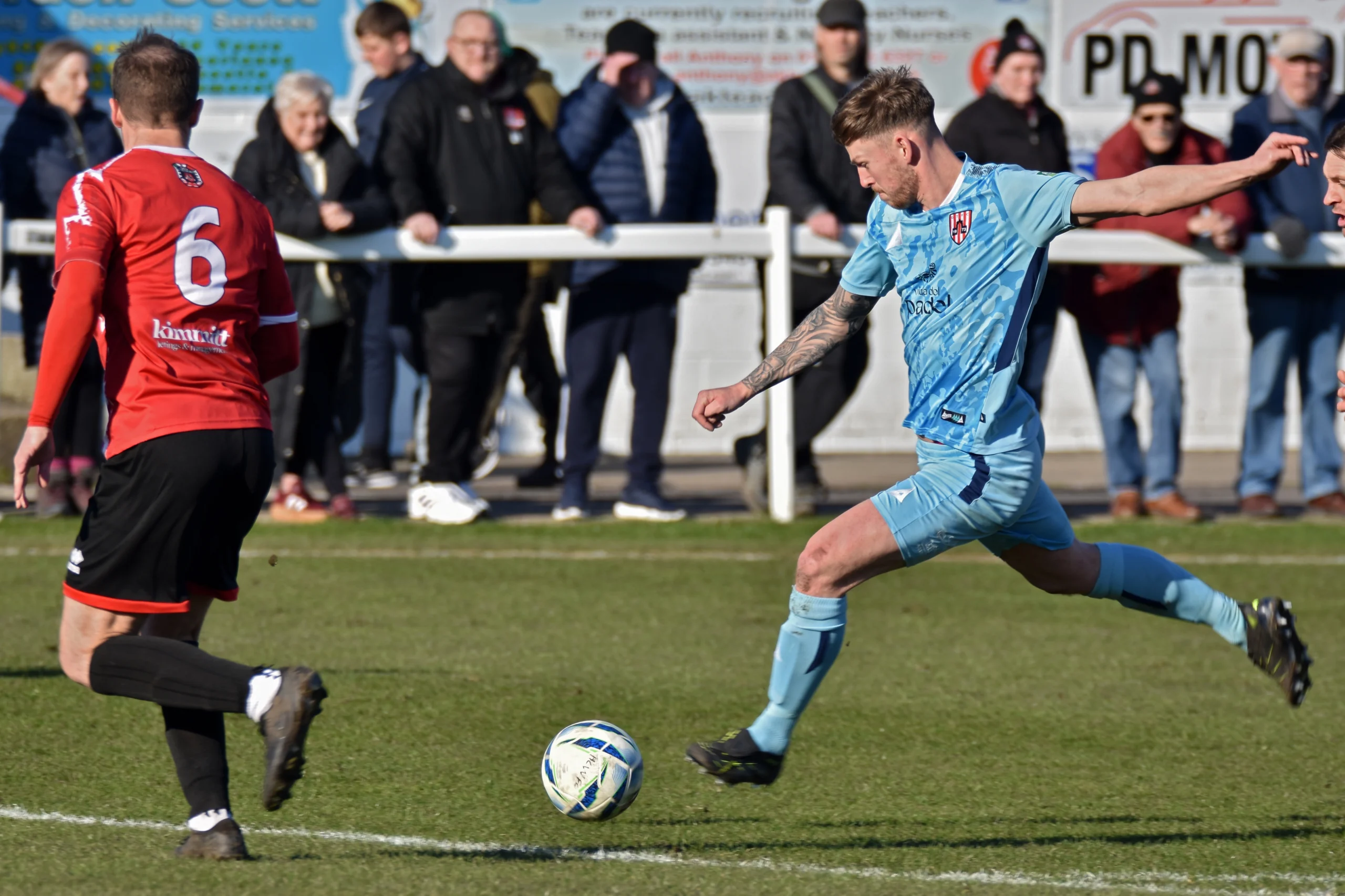 Kurtis Howes made his 100th Guisborough Town appearance against Horden but was forced off injured after just 20 minutes.