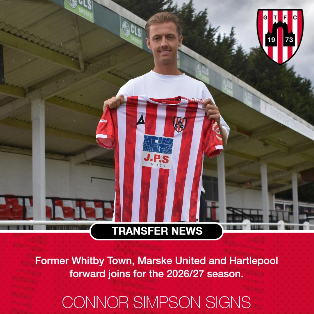 260620_Simpson Former Whitby Town, Marske United and Hartlepool forward Connor Simpson signs for the 2026/27 season.