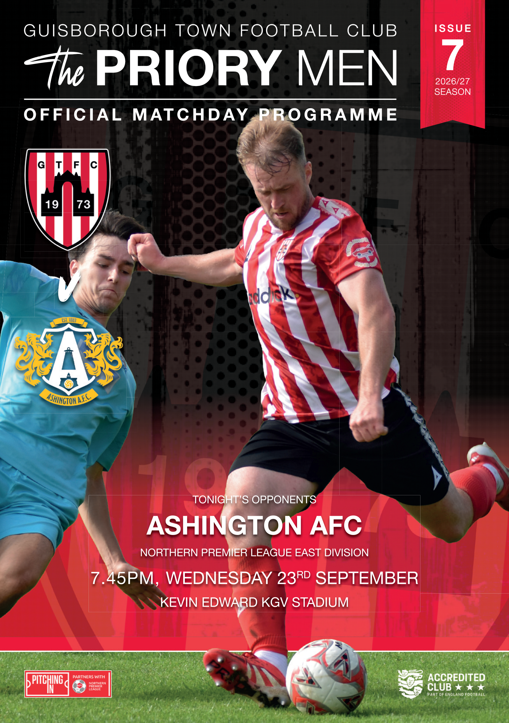 Match Programme – Guisborough Town v Ashington – 2026/27 Season – Issue 7