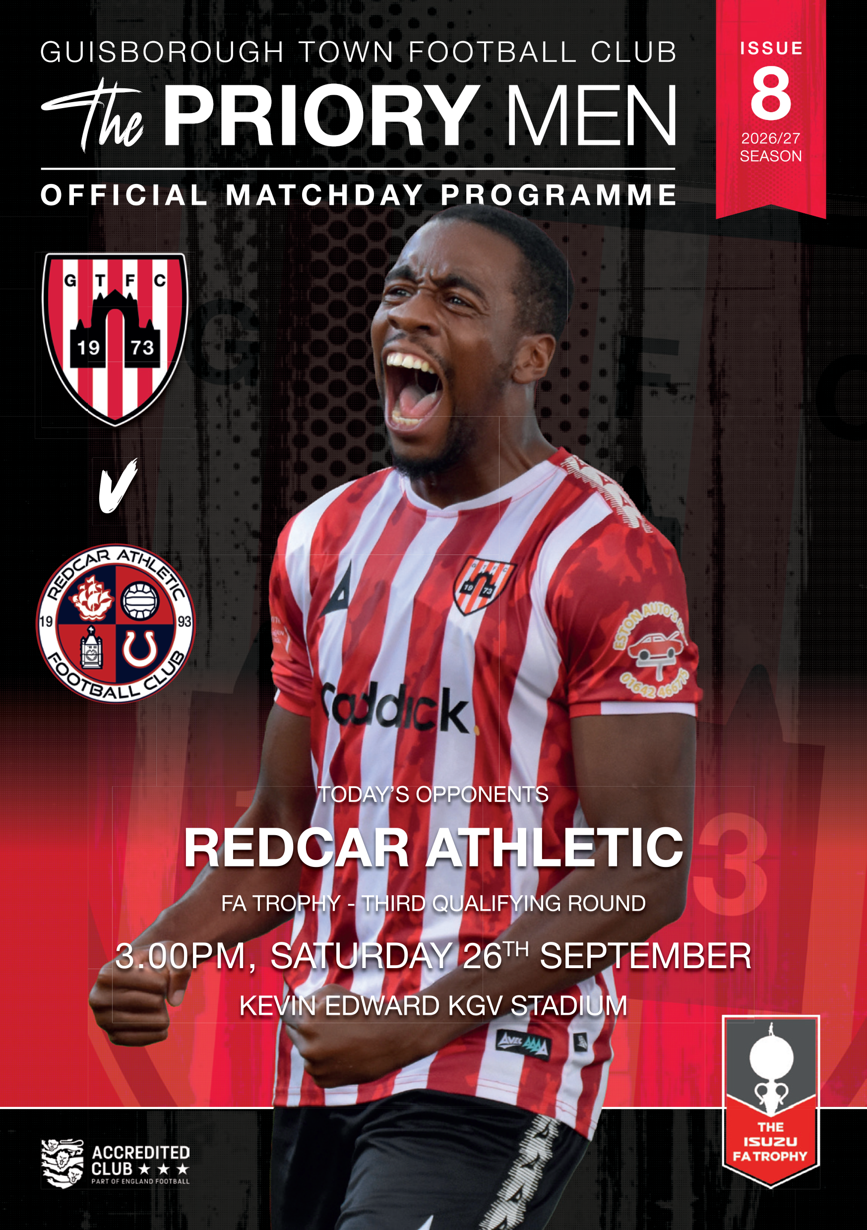 Match Programme – Guisborough Town v Redcar Athletic – 2026/27 Season – Issue 8
